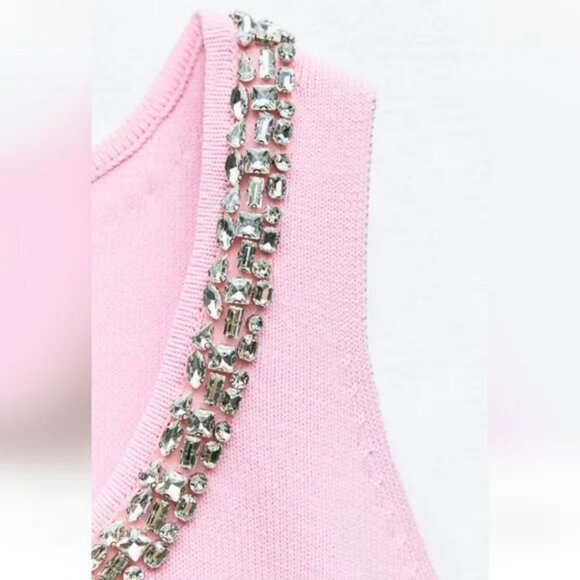 ZARA JEWEL PLAIN KNIT MINI DRESS - Picture 5 of 6